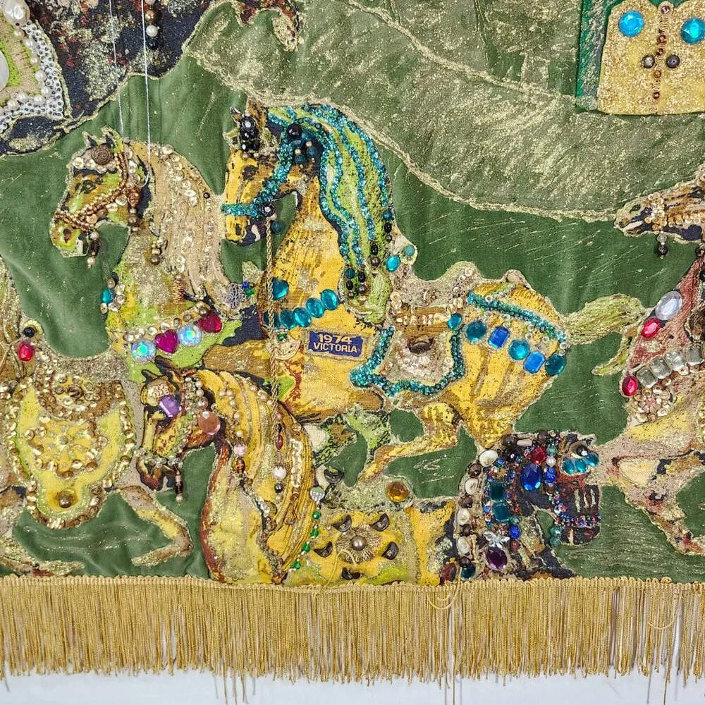1974 Royal Ambassador Crusader Congress Patch Adorned Horse Tapestry Victoria TX